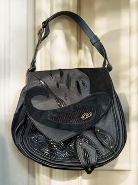 ETRO Very Rare Vintage Leather, Suede, Pony Hair & Snakeskin. Like New